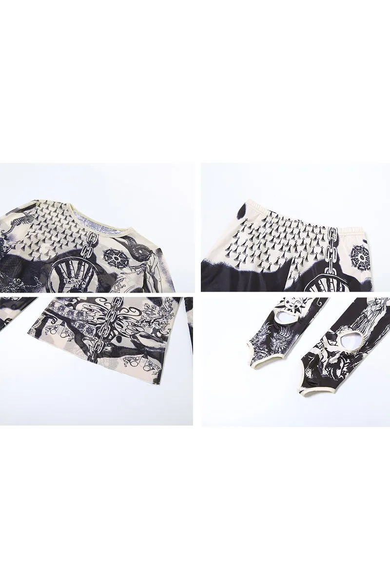 J0400 Graphic Shirt and Leggings Set