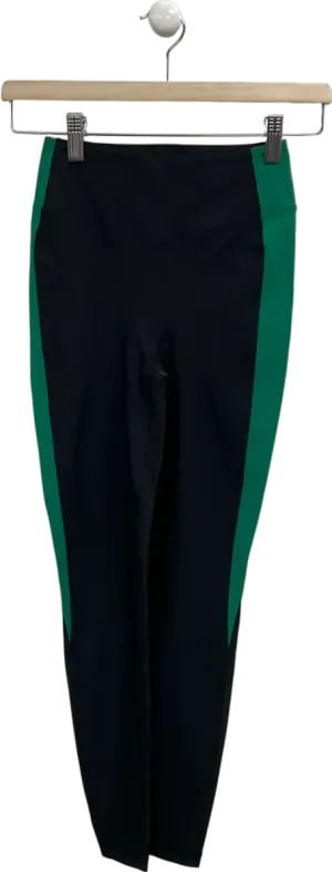 Jelenew Black High Waist Leggings With Contrast Side Panel UK XS