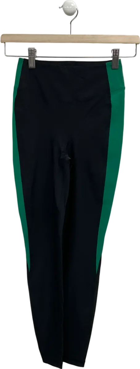 Jelenew Black High Waist Leggings With Contrast Side Panel UK XS