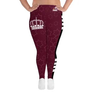 JESUS IS KING Burgundy Plus Size Leggings