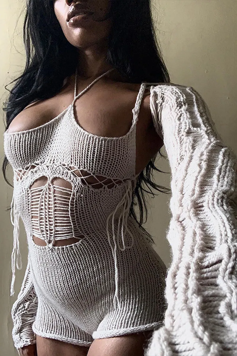 JG0498 Knitted Long Sleeve Rompers