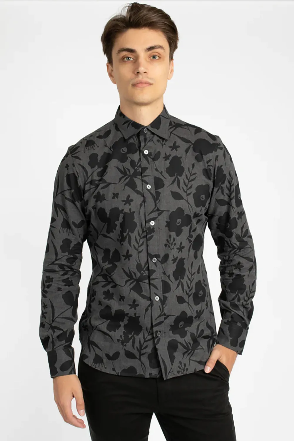 JH FLORAL COTTON FLANNEL L/S SHIRT