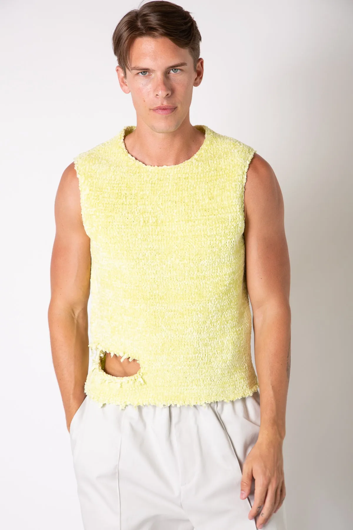 JIL SANDER | DESTROYED CHENILLE VEST