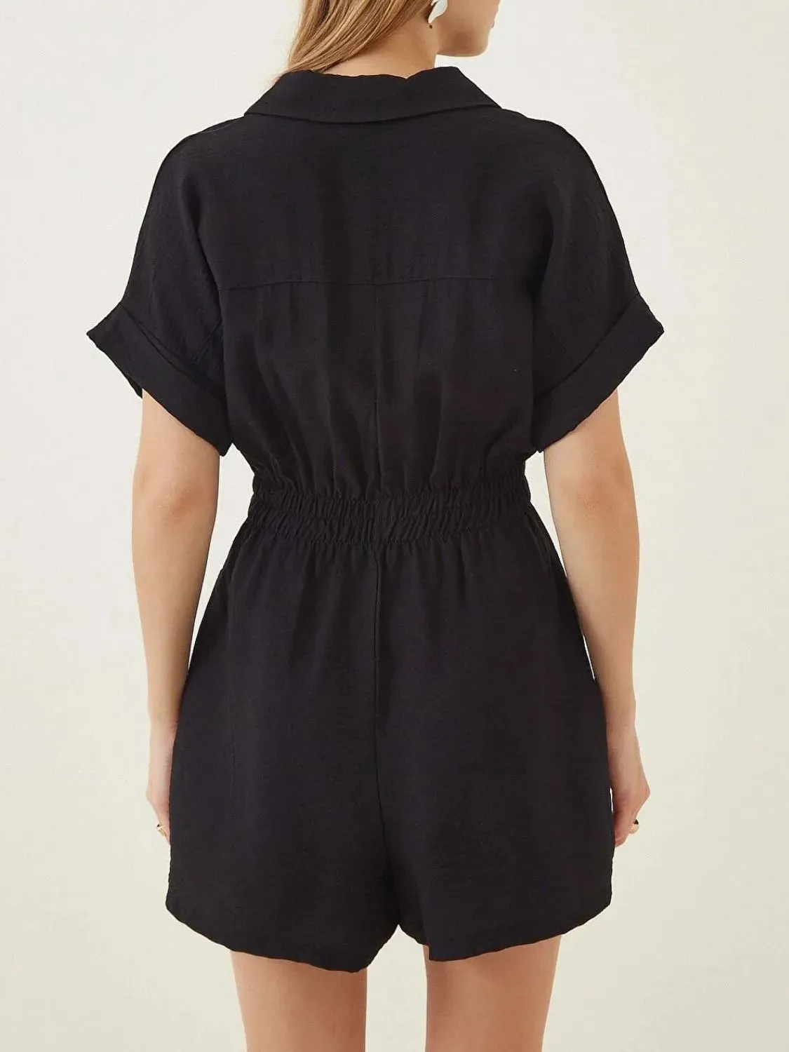 Johnny Collar Short Sleeve Romper