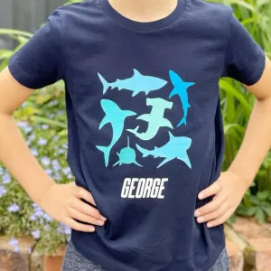 Kids Personalised Shark T Shirt