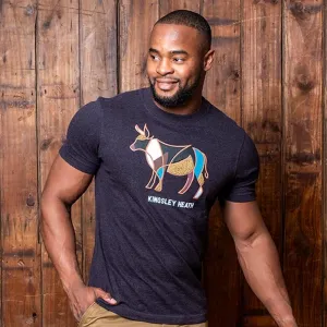 Kingsley Nguni Patchwork Crew Tee - Gravel