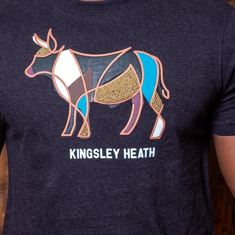 Kingsley Nguni Patchwork Crew Tee - Gravel