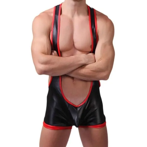 Kinky Open Butt PU Leather Singlet