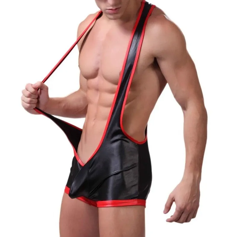 Kinky Open Butt PU Leather Singlet