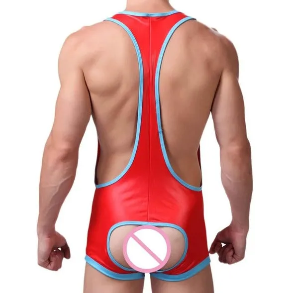 Kinky Open Butt PU Leather Singlet