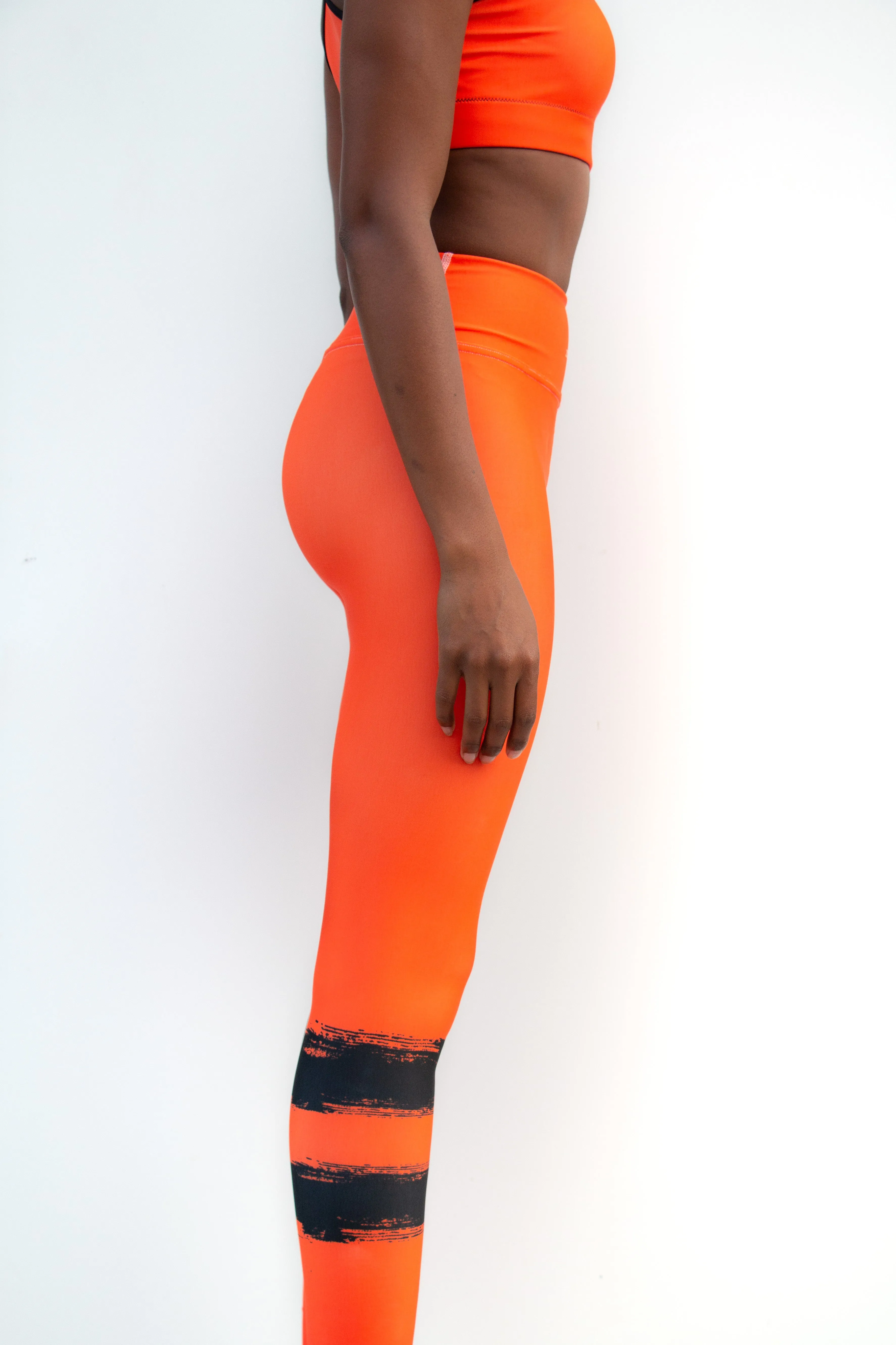 Kioni Tangerine Print Buttery Soft High Waisted Workout Leggings