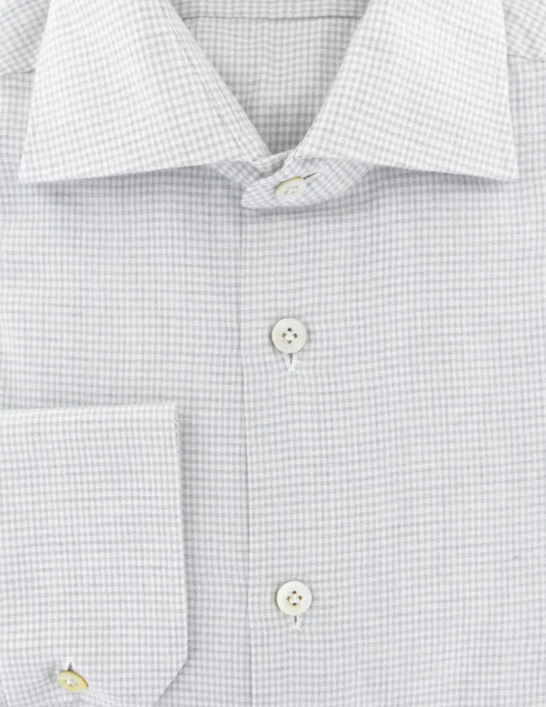 Kiton Light Gray Flannel Shirt - Slim