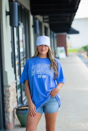 KJ CLOTHIER - Short Sleeve Puff Tee - Flo Blue