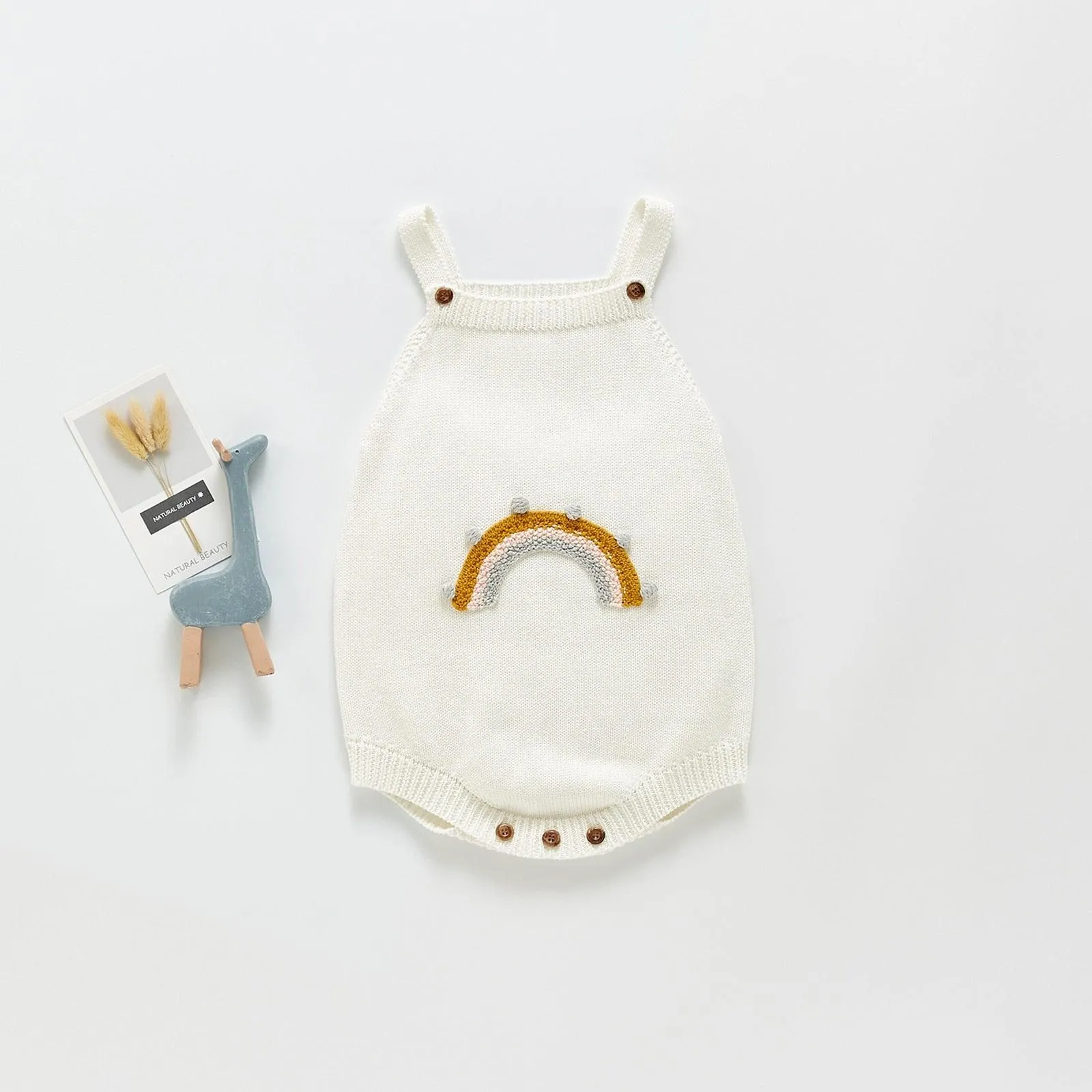Knitted Rainbow Sleeveless Romper