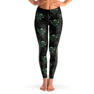 Kraken Black Capri Leggings Cthulhu