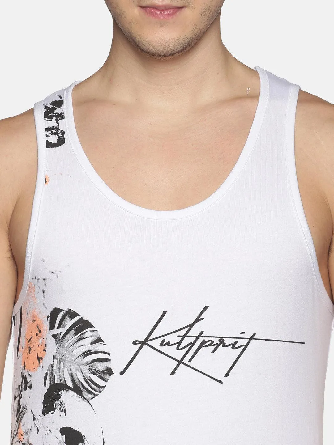 Kultprit Cotton Men Graphic Print Sleeveless T-Shirt