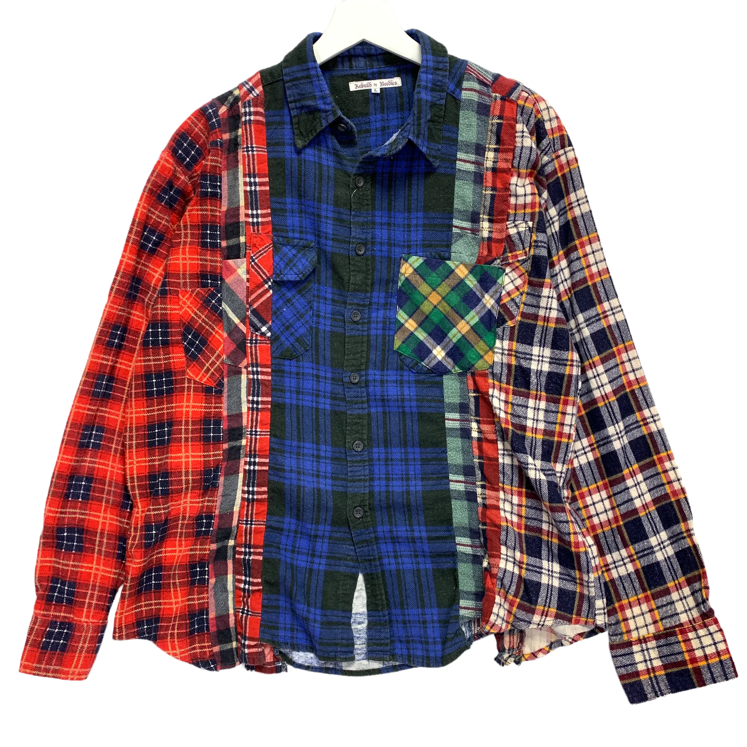 [L] Needles Rebuild 7 Cut Flannel Shirt Remake