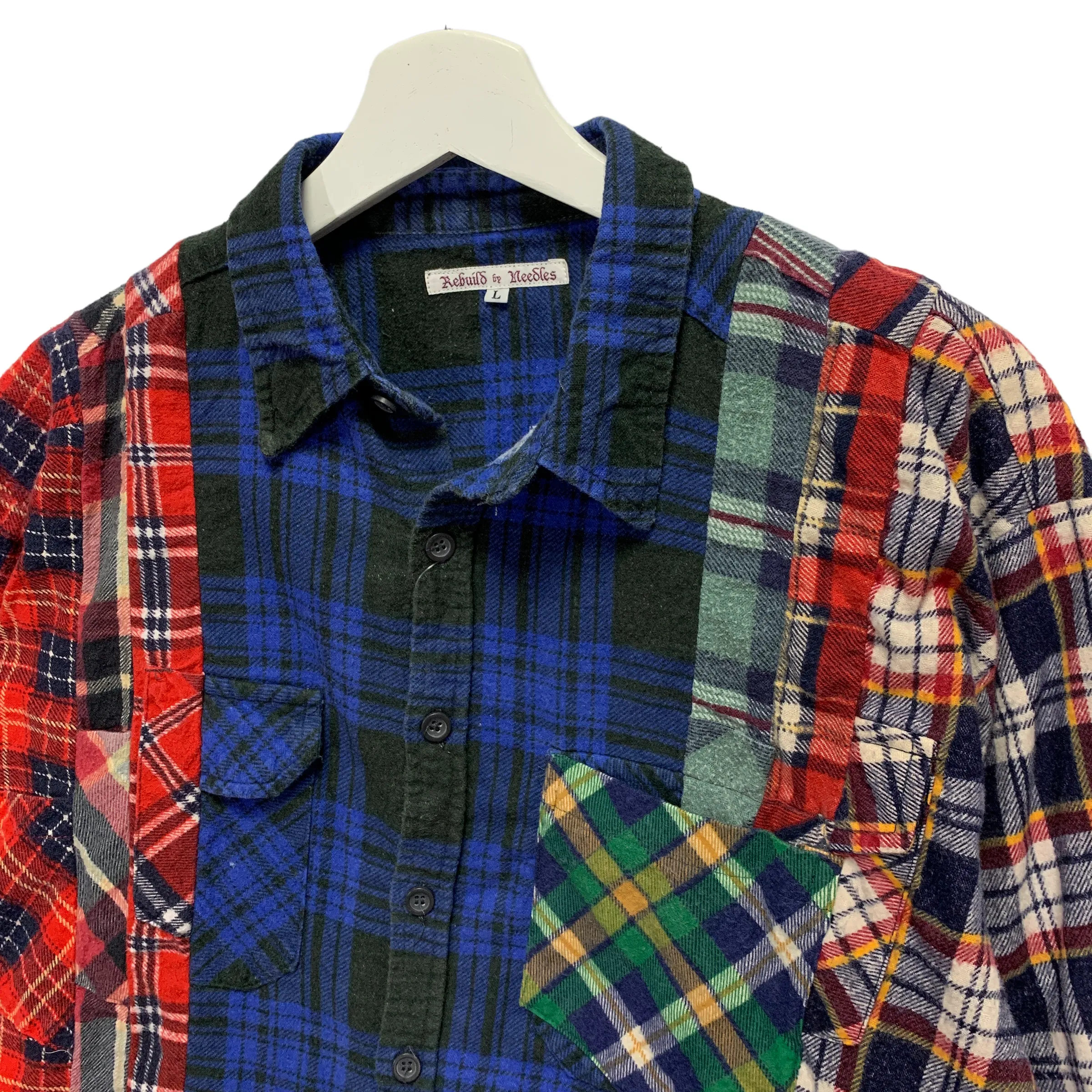 [L] Needles Rebuild 7 Cut Flannel Shirt Remake