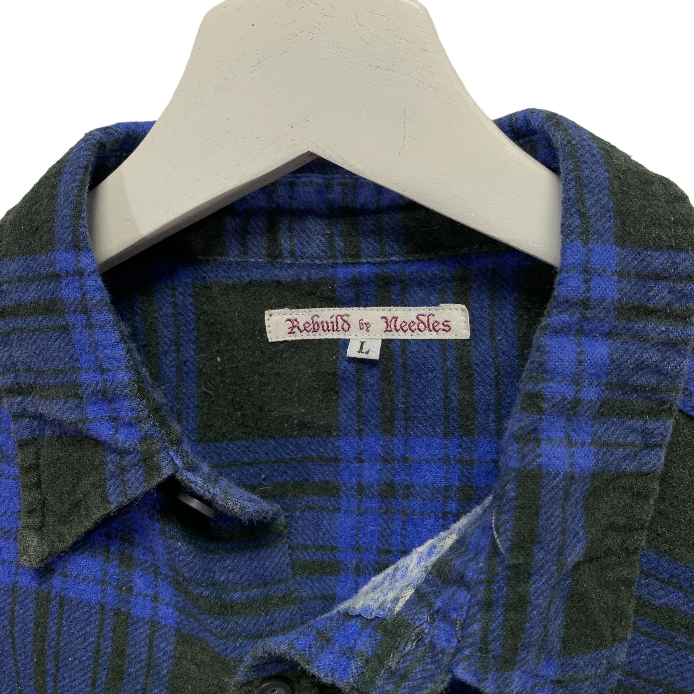 [L] Needles Rebuild 7 Cut Flannel Shirt Remake