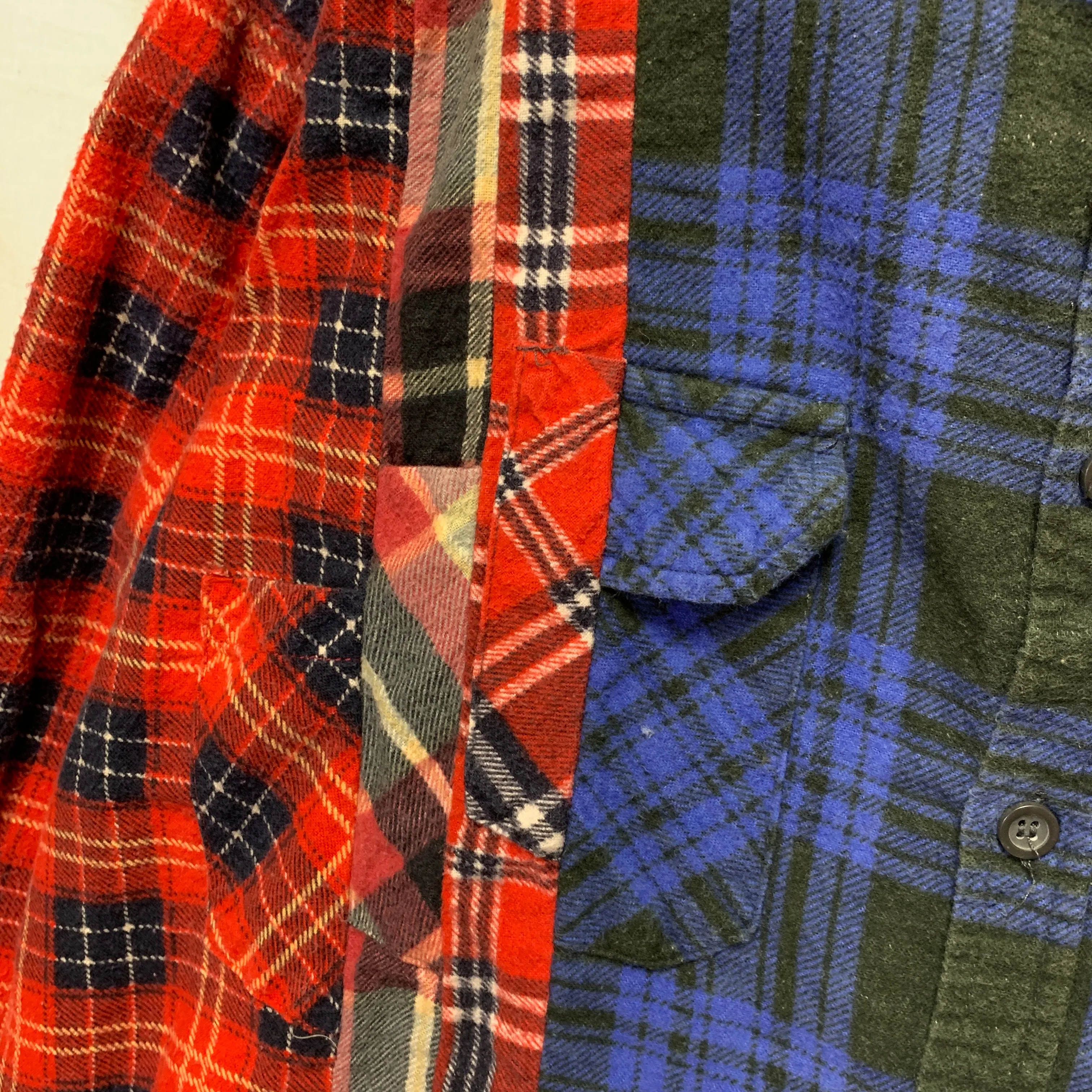 [L] Needles Rebuild 7 Cut Flannel Shirt Remake