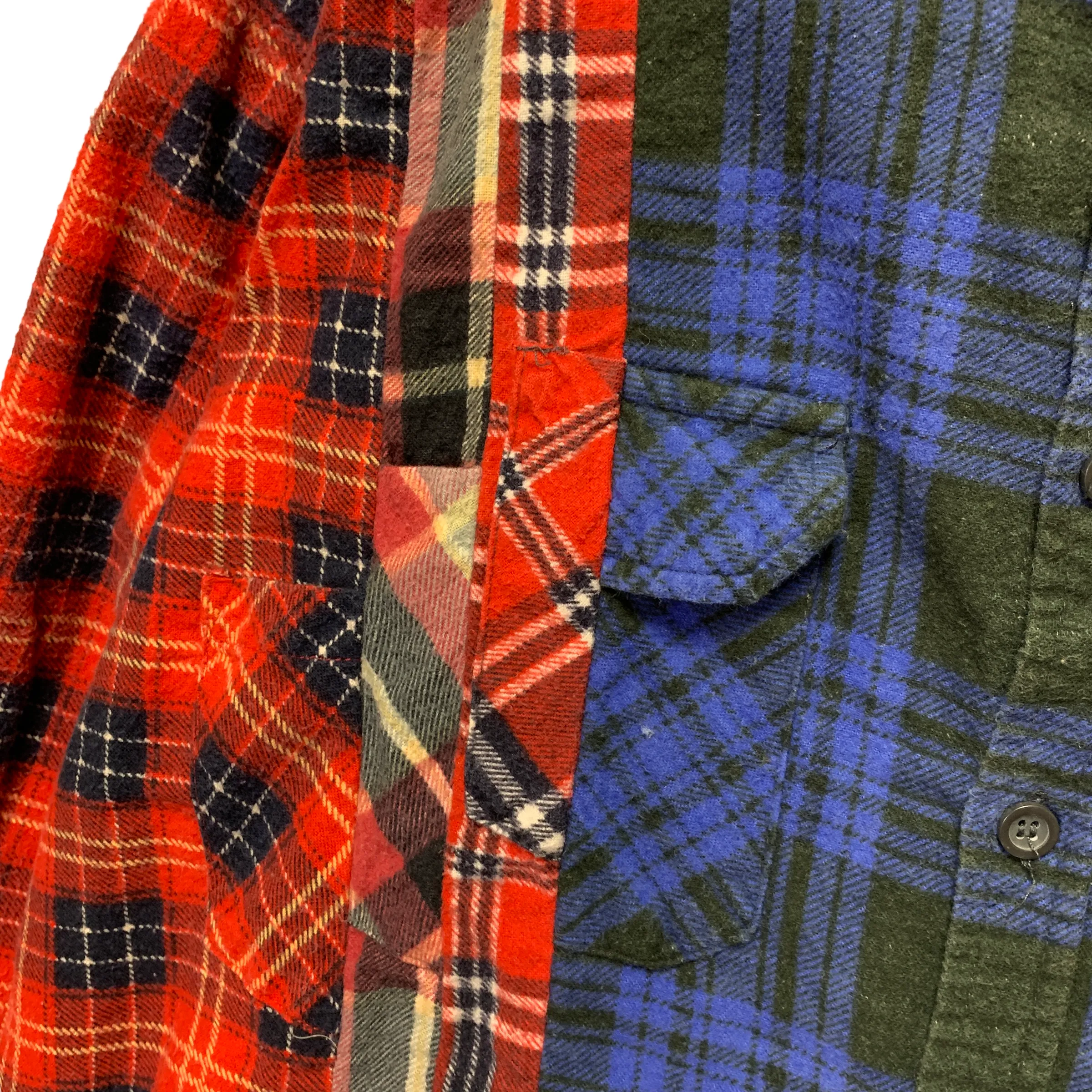 [L] Needles Rebuild 7 Cut Flannel Shirt Remake