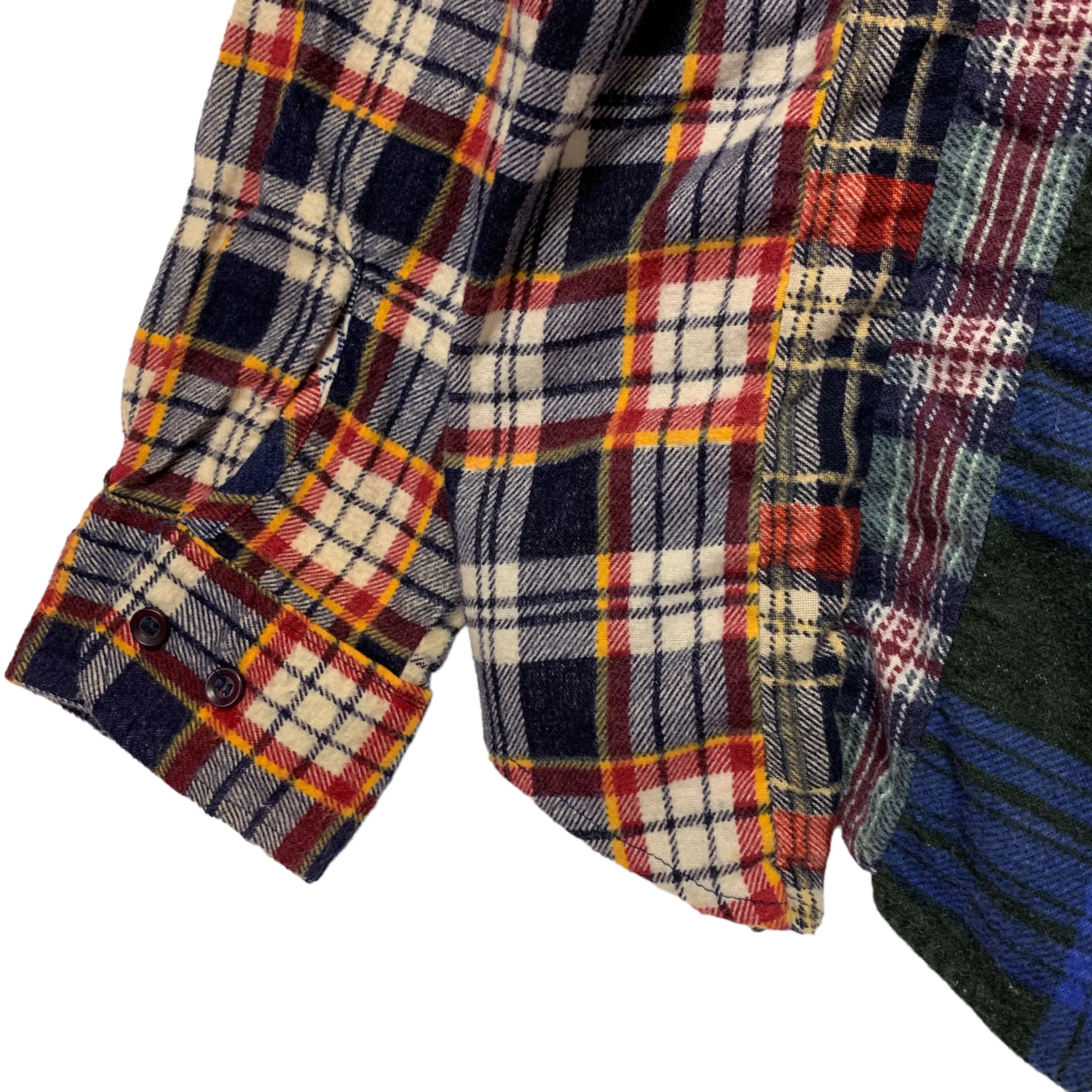 [L] Needles Rebuild 7 Cut Flannel Shirt Remake