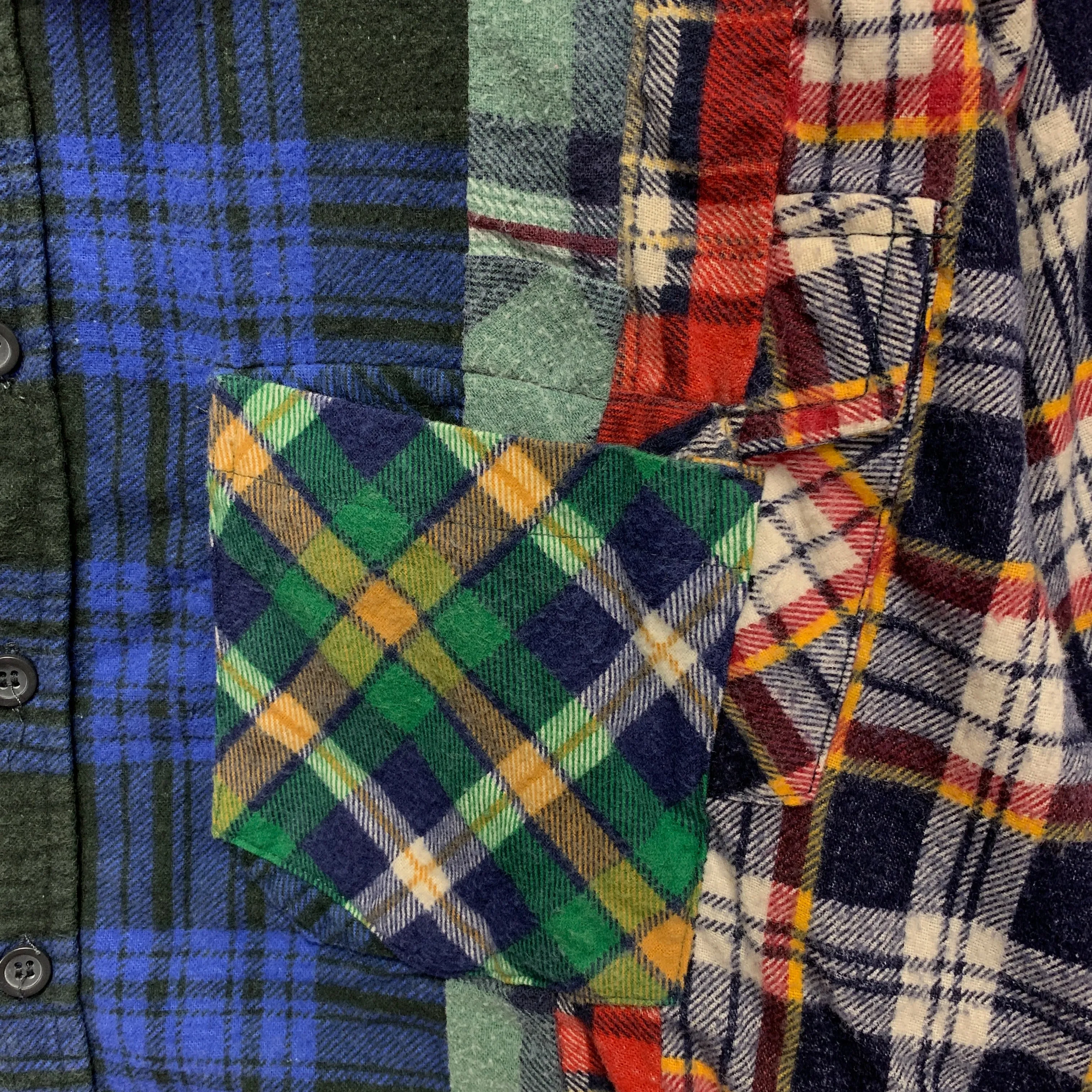 [L] Needles Rebuild 7 Cut Flannel Shirt Remake