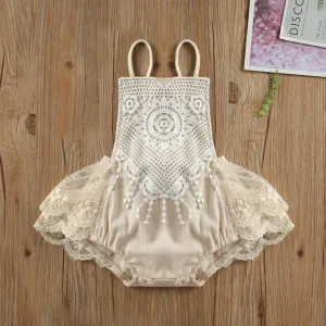 Lace Tassel Backless Dress