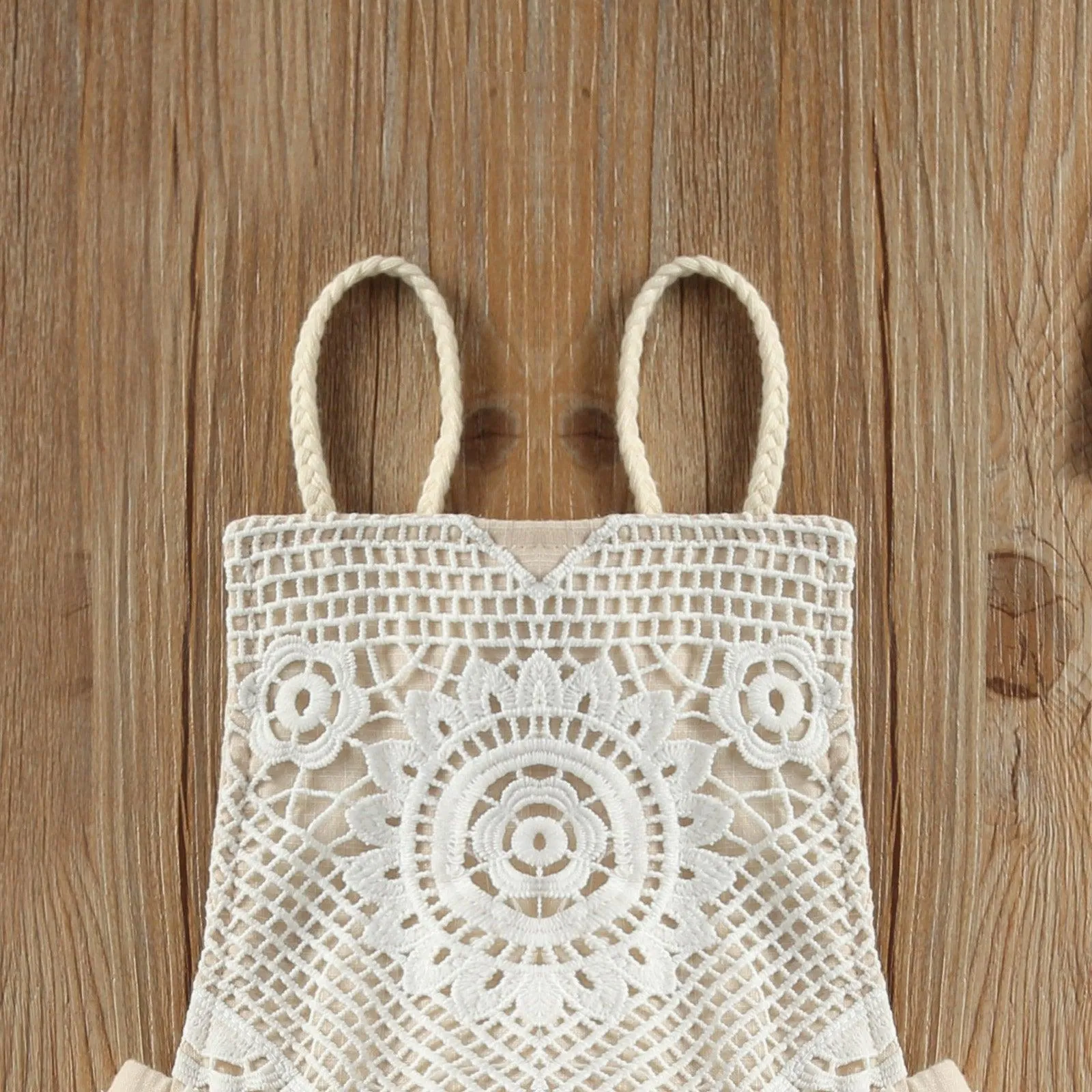 Lace Tassel Backless Dress
