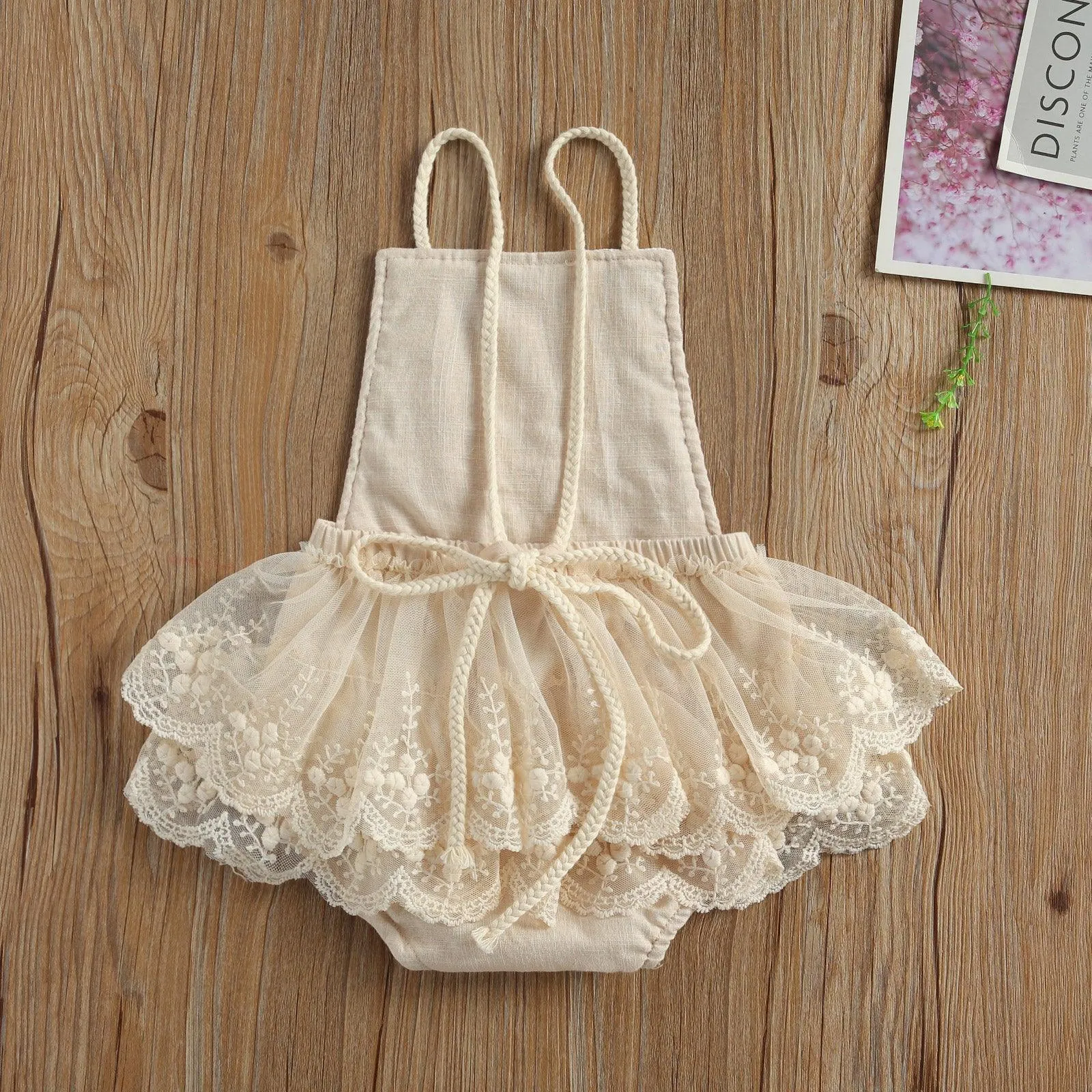 Lace Tassel Backless Dress