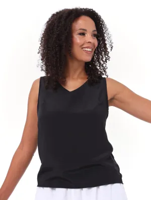 Ladies Sleeveless Woven Cami - Black