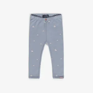 Legging long bleu en coton français extensible, bébé  || Blue long legging in stretch French Terry, baby