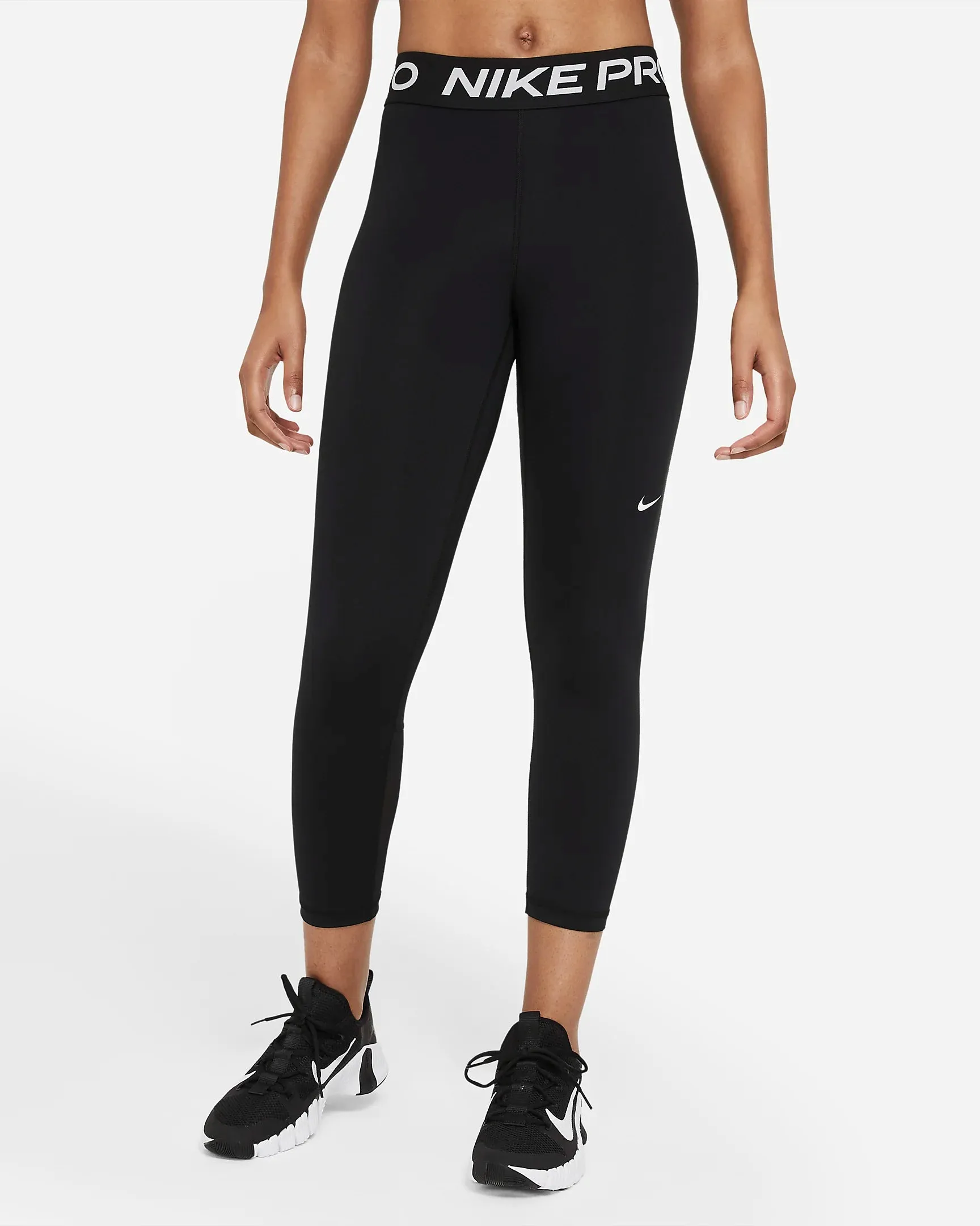 LEGGINGS DONNA NIKE PRO A LUNGHEZZA RIDOTTA WORKOUT TRAINING NERO