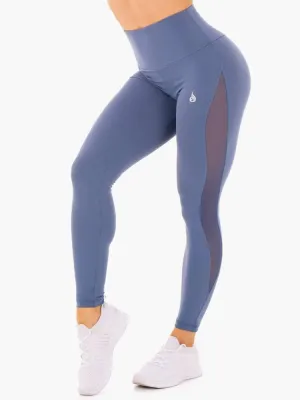 Leggings Hype High-Waisted Mesh - Ljósbláar