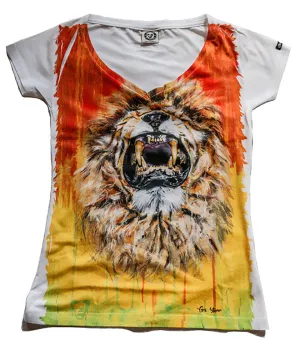 LION Women's V-Neck Tee