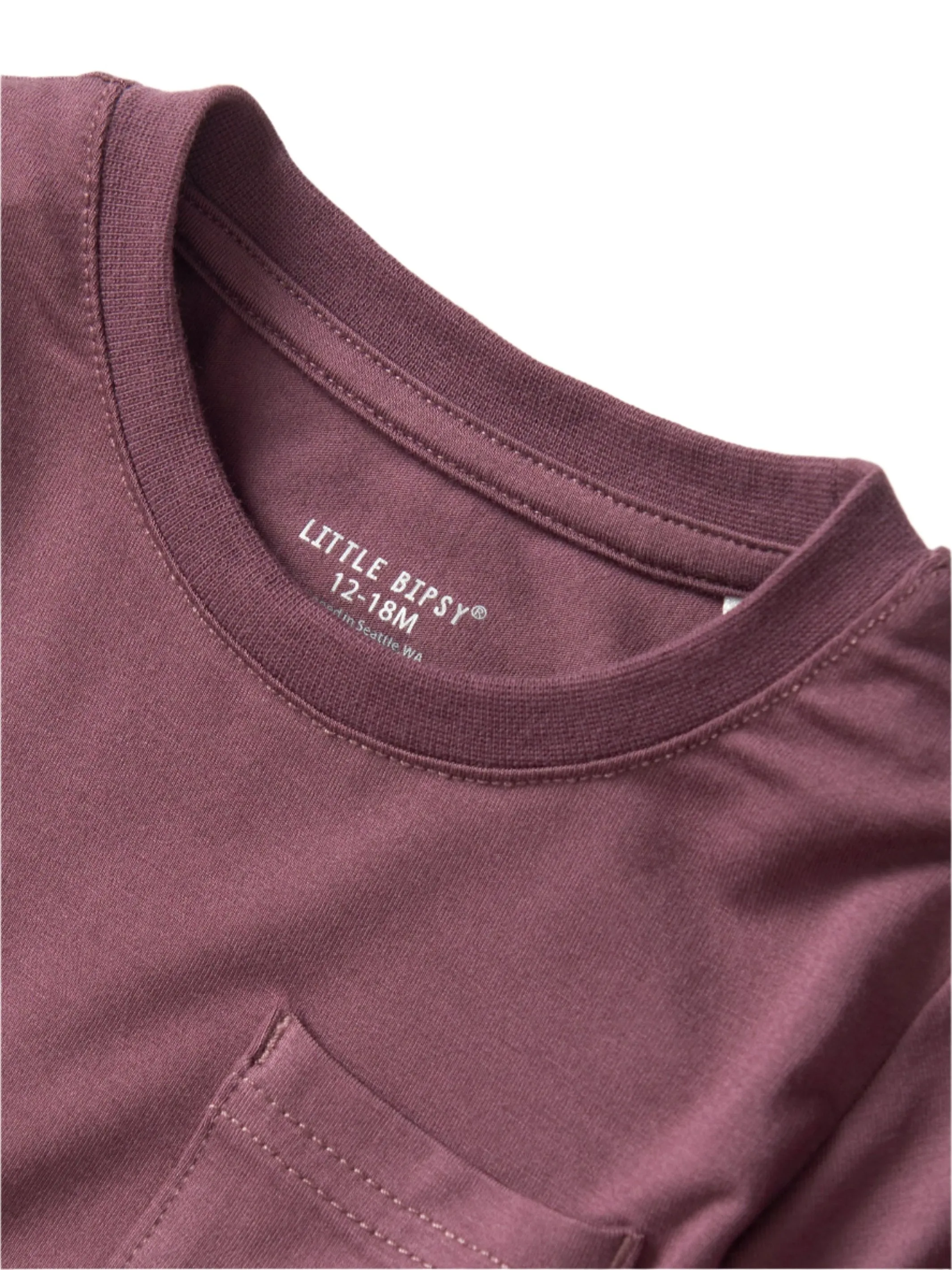 Little Bipsy Bamboo Pocket Tee - Huckleberry