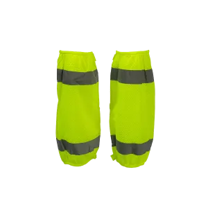 LMG-CE ANSI Class E Lime Mesh Reflective Leggings/Gaiters With Adjustable Velcro Closures