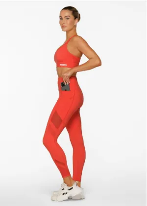 Lorna Jane Circuit Recycled Pocket Booty Ankle Biter Leggings - Hot Tomato