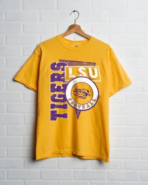 LSU Tigers Football Spree Yellow Thrifted Tee