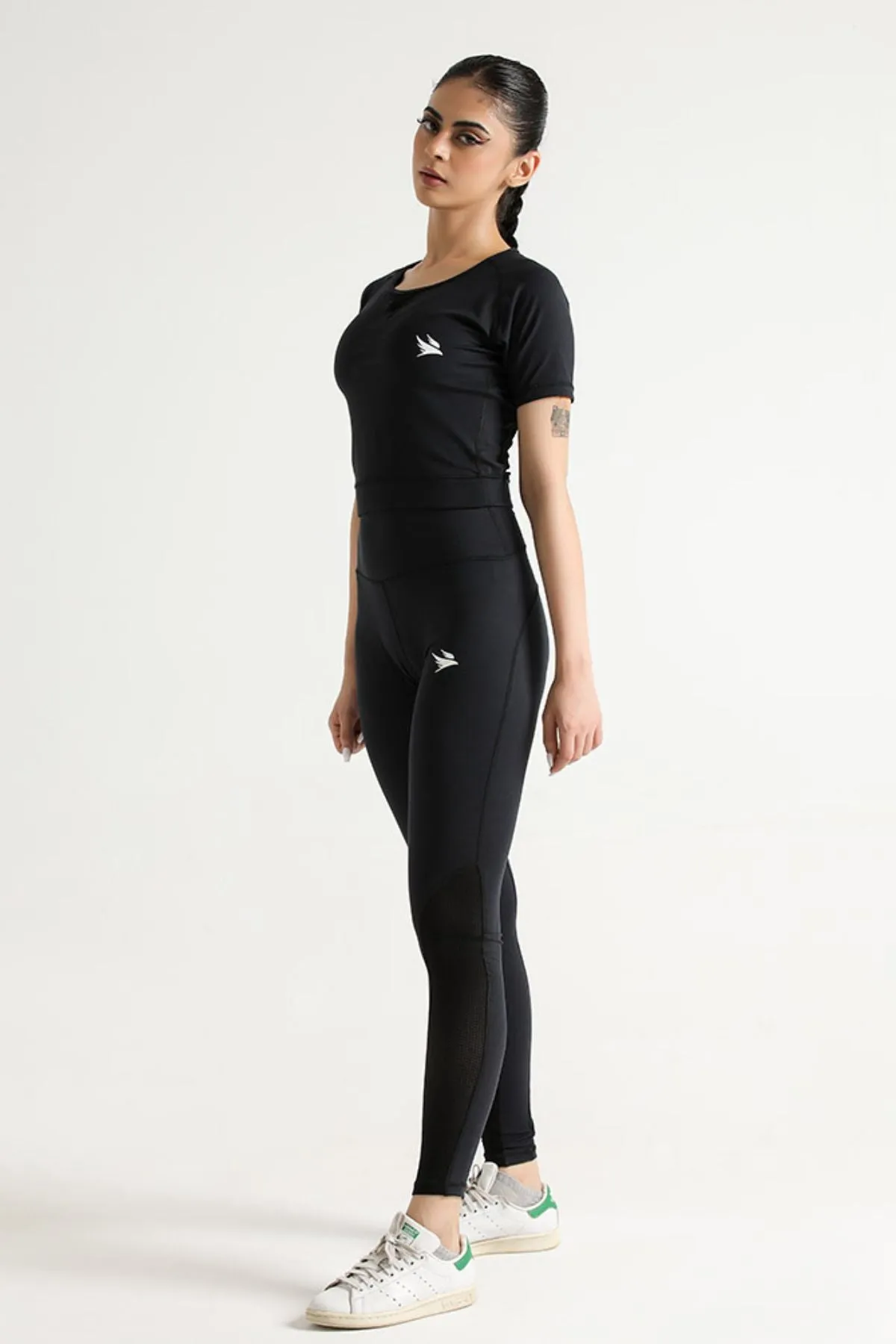 LUNA MESH MIDNIGHT CROP TOP CO-ORD SET