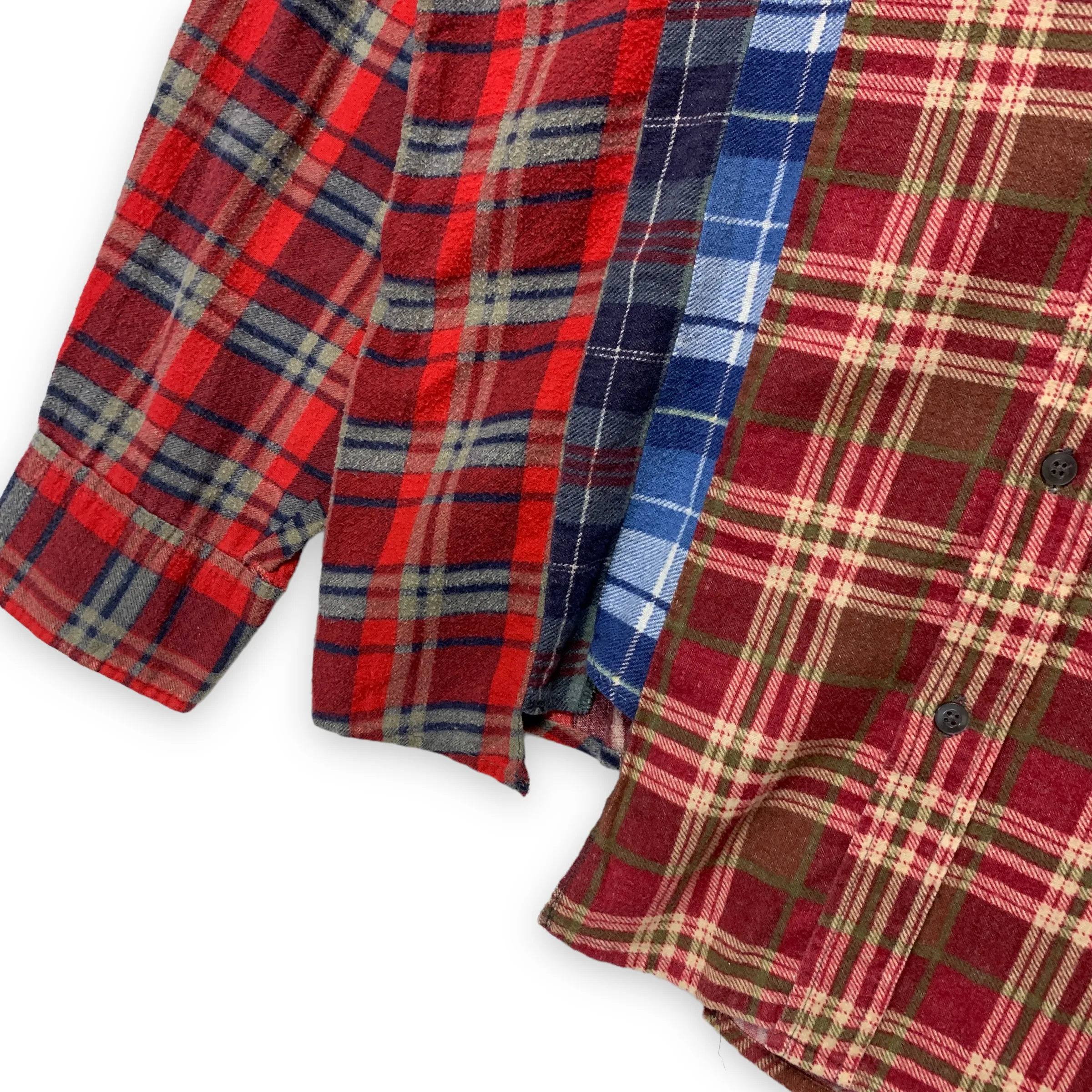 [M] Needles Rebuild Wide 7 Cut Flannel Shirt