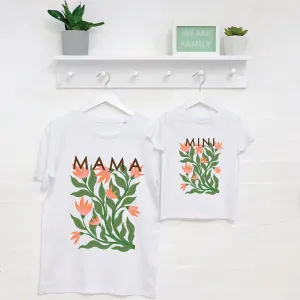 Mama And Mini Floral Matching T Shirt Set