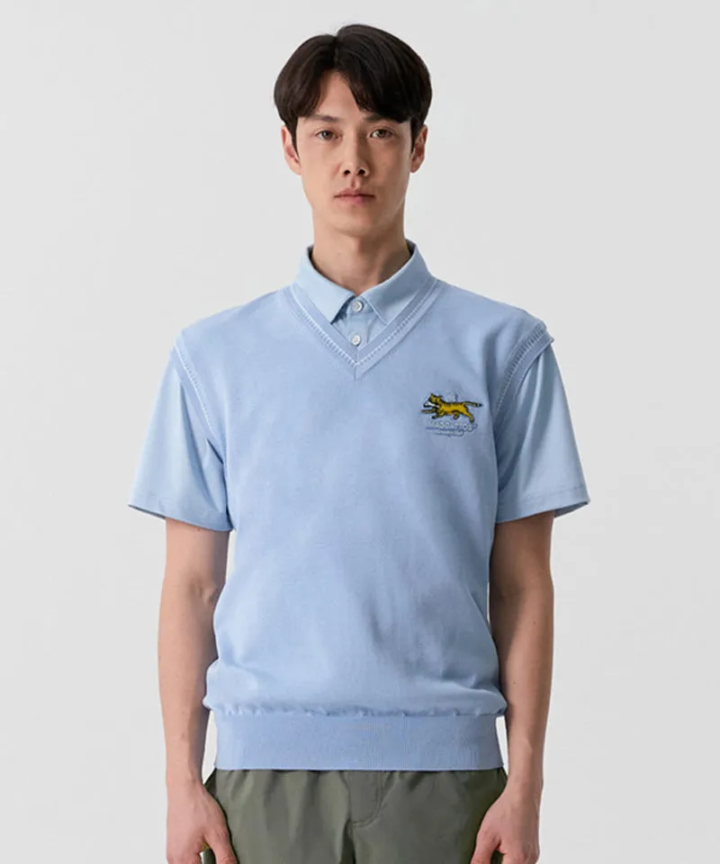 MCC V-Neck Sweater Vest - Light Blue