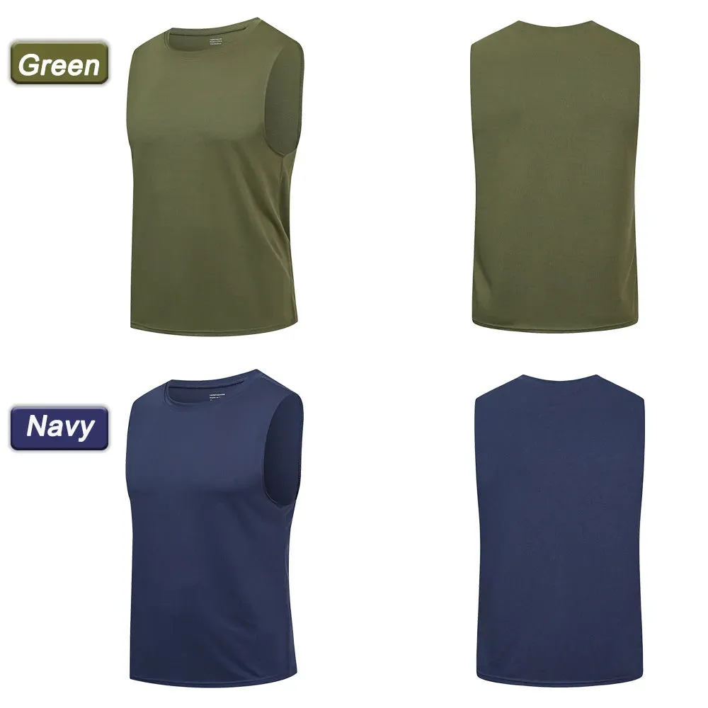 Men's 3 Pack Running Tank Tops - Breathable Workout Muscle Sleeveless T-Shirts, Summer Gym Fitness Vests
