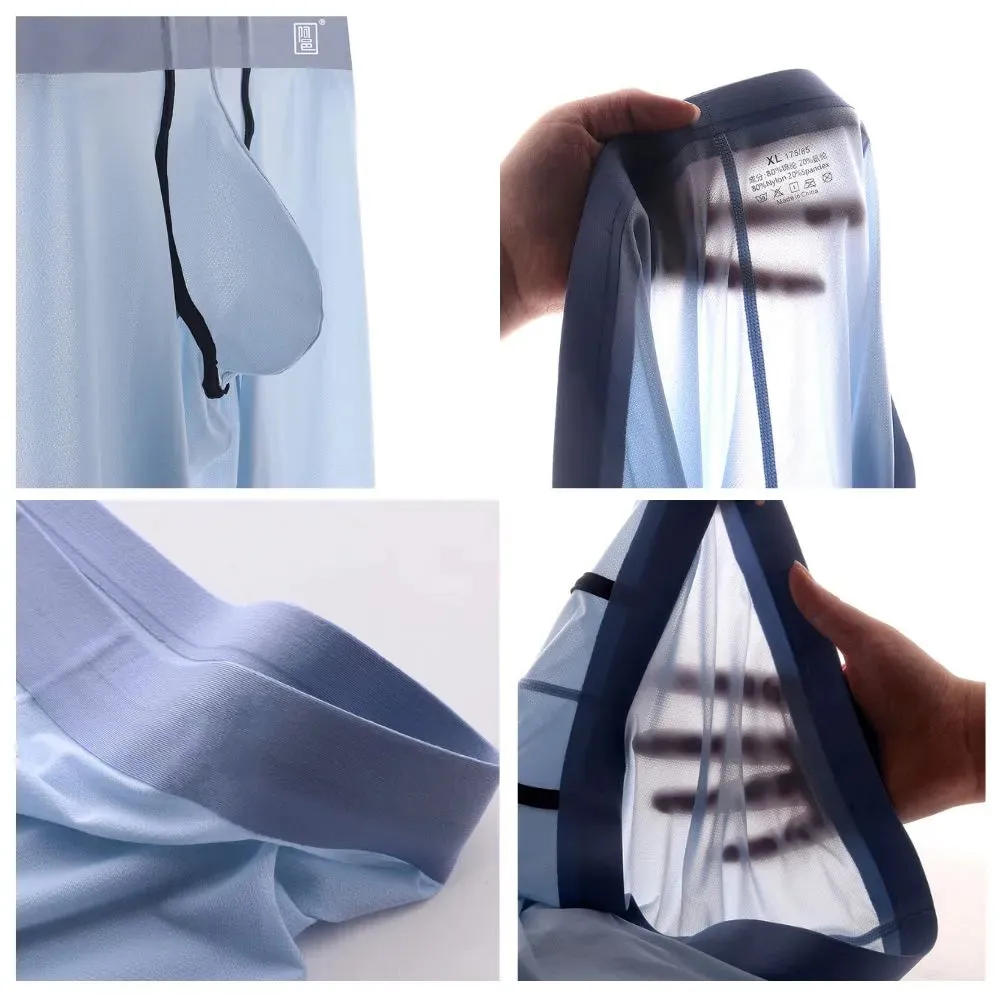 Men's 3D Pouch Ice Silk Mesh Sports Leggings Up to Size XXL- JEWYEE 023JF