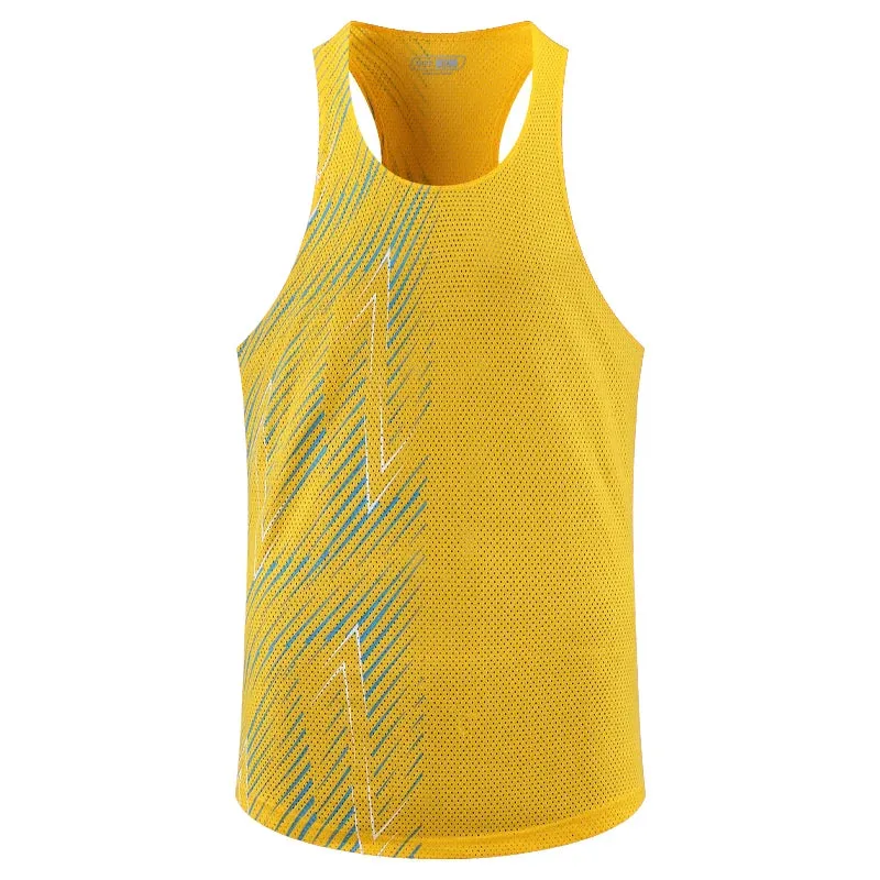 Men's Casual Sport Vests - Quick Dry Breathable Fitness Running Gym Sleeveless Mesh Workout Vests, Prints Bodybuilding Muscle Singlet