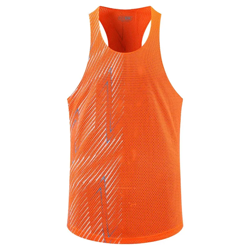 Men's Casual Sport Vests - Quick Dry Breathable Fitness Running Gym Sleeveless Mesh Workout Vests, Prints Bodybuilding Muscle Singlet