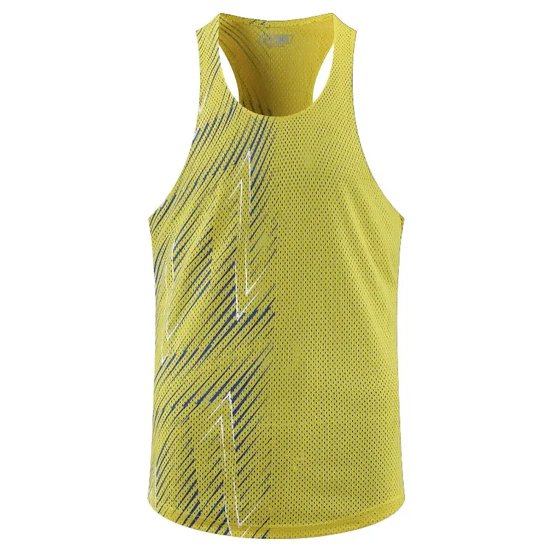 Men's Casual Sport Vests - Quick Dry Breathable Fitness Running Gym Sleeveless Mesh Workout Vests, Prints Bodybuilding Muscle Singlet