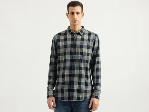 Men's Regular Fit Spread Collar Checked Shirts