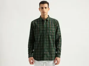 Men's Regular Fit Spread Collar Checked Shirts